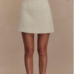 Cream Tweed Skirt - Meshki Camila Boucle Mini Skirt Ivory